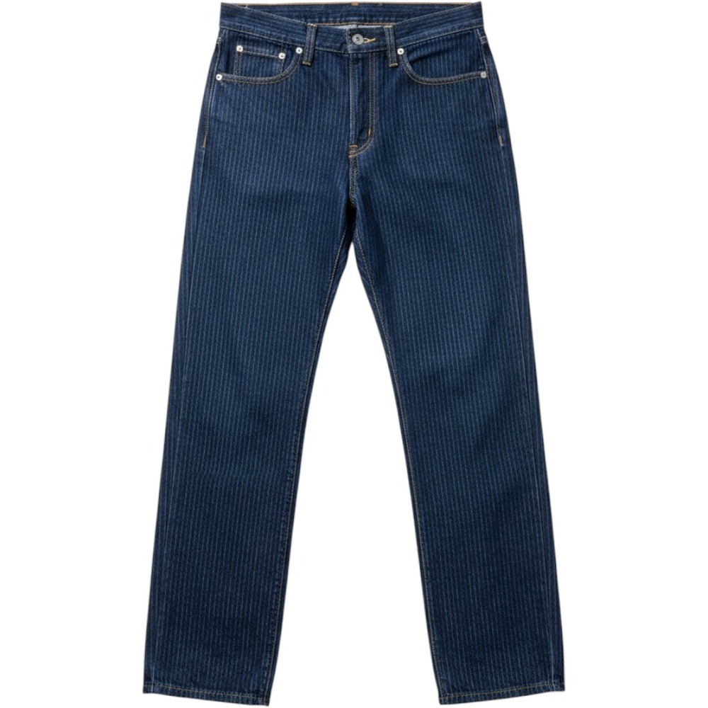 Levi's Pinstripe Straight Leg Jeans Womens 27 Dark Indigo Denim Y2K A0964-2378